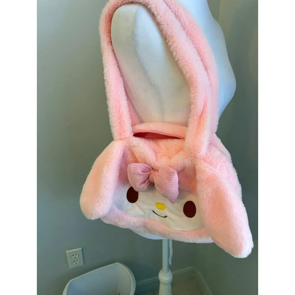Sanrio My Melody Pink Plush Shoulder Bag Fuzzy Cat Bunny Fluffy Cute Girls